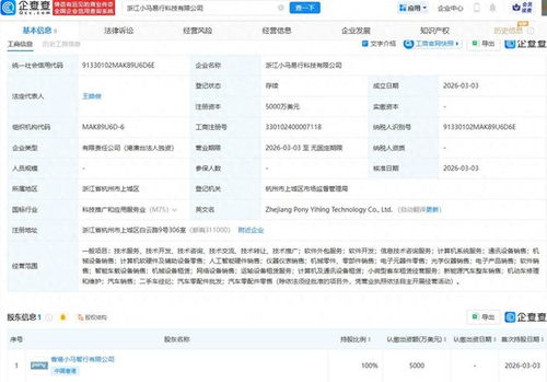 小馬智行浙江布局新篇章 易行科技成立，注冊(cè)資本5000萬(wàn)美元進(jìn)軍計(jì)算機(jī)軟硬件零售市場(chǎng)